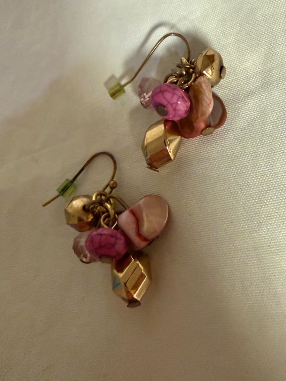 Pink Cluster Drop Earrings - Gold-Tone Accent